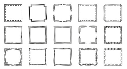 Minimal Geometric Grid Pattern – Abstract Outline Square and Circle Icon for Modern Design Backgrounds