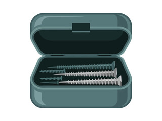 Organized collection of screws in a practical toolbox, ready for DIY projects.