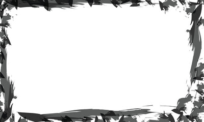 Grunge frame with rough edges isolated on transparent background