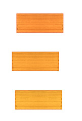 Horizontal exotic wood of orange, mandarine, banana tree. Mordanted boards, short height size.