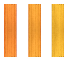 Vertical exotic wood of orange, mandarine, banana tree. Mordanted boards, medium height size.