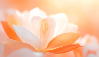 オレンジ色のやさしい雰囲気の花の背景01, A gentle orange floral background, generated by AI