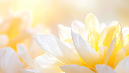 黄色のやさしい雰囲気の花の背景02, A gentle yellow floral background, generated by AI