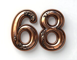 Ornate copper numerals