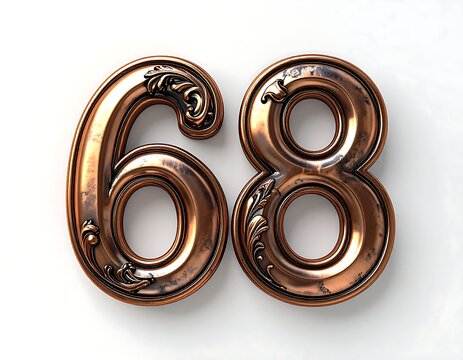 Ornate copper numerals