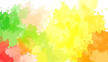 Obraz premium A vibrant, cheerful design featuring splashes of colorful watercolor paint, creating a dynamic and joyful artistic composition.