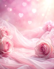 Pink roses on sheer fabric