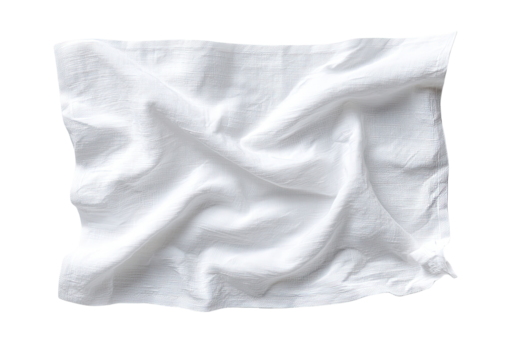 Wrinkled white linen cloth