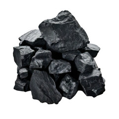 Pile of shungite isolated on transparent background