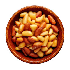 Pine nuts isolated on transparent background.