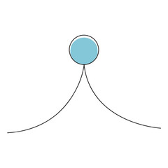 Minimal Blue Circle Abstract Line Art | Modern Geometric Symbol Illustration