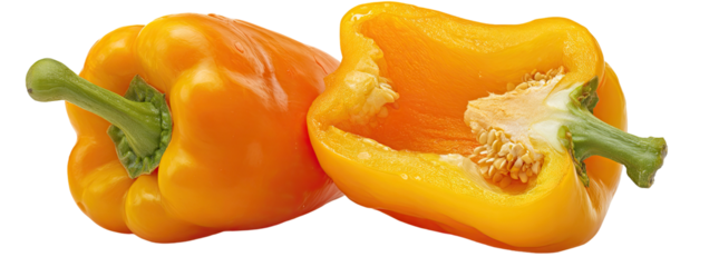 Two halves of a vibrant yellow bell pepper (1)