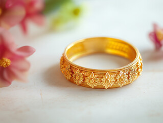 Indian Gold Jewel, an elegant traditional Indian jewelry. Indian wedding Bridal collection, South indian and north indian necklace, bangles, earings.