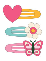 Stylish Hair Clip Collection Heart Flower Butterfly Design Fashion Accessory Set for Hairstyles