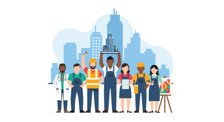 Diverse Group of Professionals Celebrating Together in a City Landscape