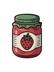 Strawberry Jam Jar Fruit Preserve Sweet Spread Packaging Design Delicious Food Product