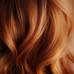 Naklejka premium Close Up Of Golden Blonde Wavy Hair Texture With Highlights And Soft Lighting