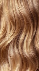 Naklejka premium Close Up of Wavy Blonde Hair With Subtle Brown Streaks Illuminated By Soft Light