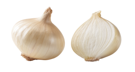 Two whole heads of garlic, close-up