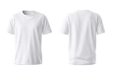 Front and back view of a plain white t-shirt (4)