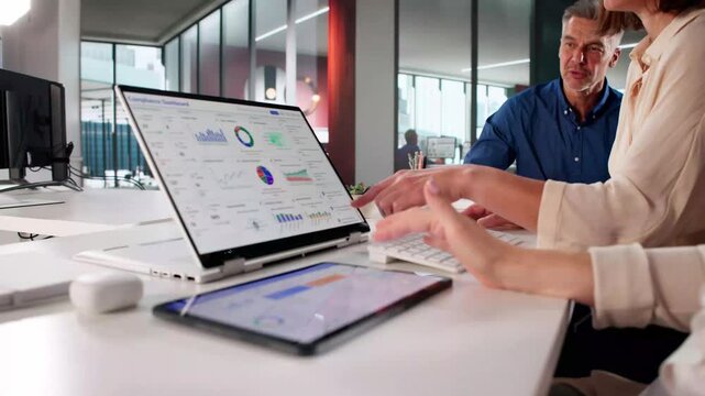 Business People Using Legal Compliance Dashboard