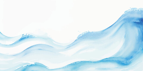 Abstract watercolor wave illustration flowing blue gradient design perfect for backgrounds and textures © Ghost Rider
