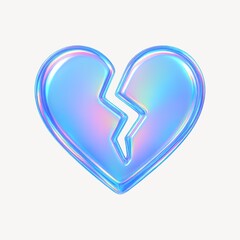 Holographic broken heart illustration.