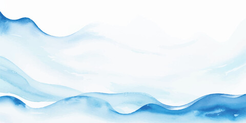 Abstract watercolor background with blue waves hand painted illustration for graphic design and creative projects perfect for backgrounds