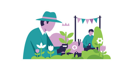 Gardening enthusiasts connect at a vibrant community market event