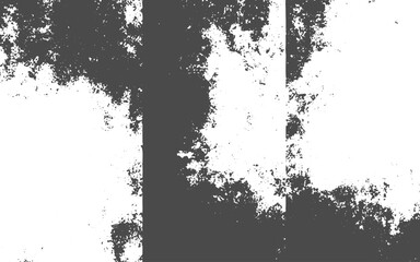 Grunge border vector background. Abstract overlay. Dirty and damaged backdrop. Three rolled ink textures, eroded print, original scans.