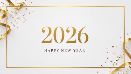 Happy new year 2026 design illustration image clean design ,minimalist design, New Year Wish Photo
