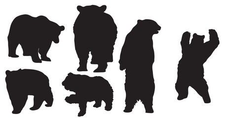 bear silhouette vector .