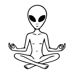 Obraz premium Zen alien meditation - spiritual being in lotus pose