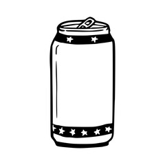 minimalist soda can outline with star border