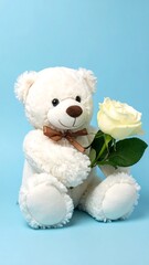 Plush bear with rose