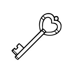 key to my heart: romantic line art key symbol
