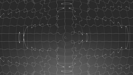 Abstract Dark Background With White Dot Matrix Patterns And Geometric Lines Suggesting Connectivity