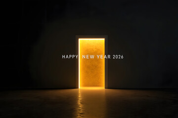 Glowing Doorway to New Year 2026 happy new year