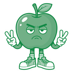 Animated green apple character
