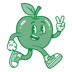 Animated green apple character