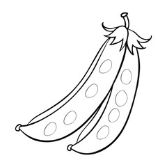 A fun green beans coloring page showing long, slender pods with seeds inside. Kids can color them in shades of green while learning about healthy vegetables.
