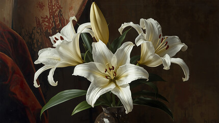 White Lily Classical Oil Floral