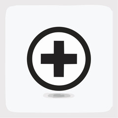 Obraz premium Plus Sign Icon A Vector Graphic of a Black Addition Symbol Encased in a Circular Border for Design Projects