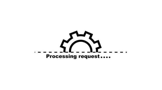 processing request bar icon animation on white background. black color setting and processing icon animated. Abstract system processing request bar icon. setting processing request bar icon animated.
