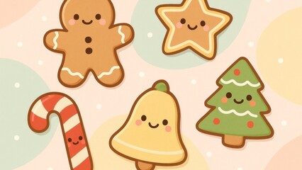 Cute festive cookie desktop wallpaper