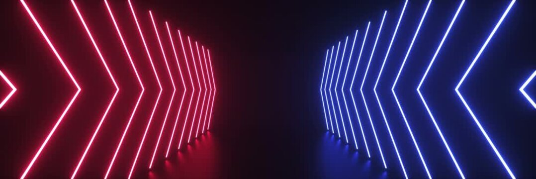 The e-sports cyberpunk red and blue team's technology tunnel light loop