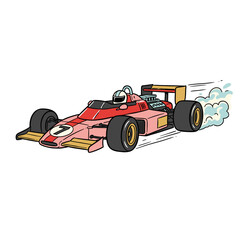 Fototapeta premium Super sports racing car. Automobile speed race poster. Race car racing. Racing club Illustration. Sports car drifting. Racing Team Design. Super Car Racing Illustration Design. Fast wheels challenge.