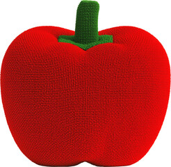 Expanded wind yarn texture red bell pepper