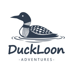 duck loon bird logo icon design vector flat illustration