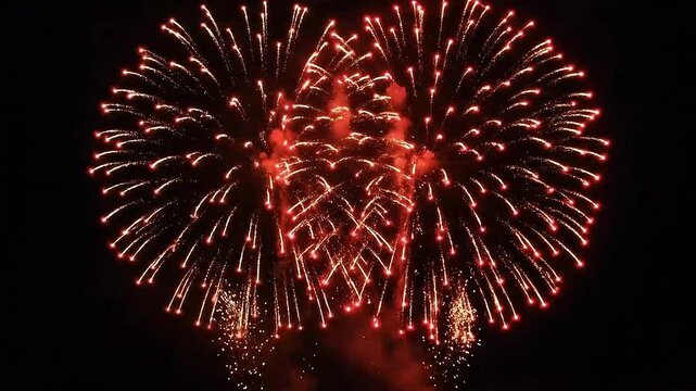 Bloom of firework with dark background, new year firework.